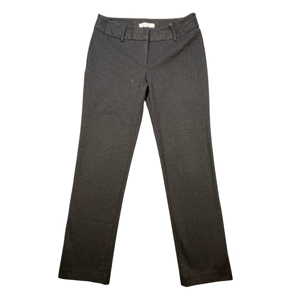 Chico's Grey Stretch Straight Leg Trouser Pants Women Size 0 Short